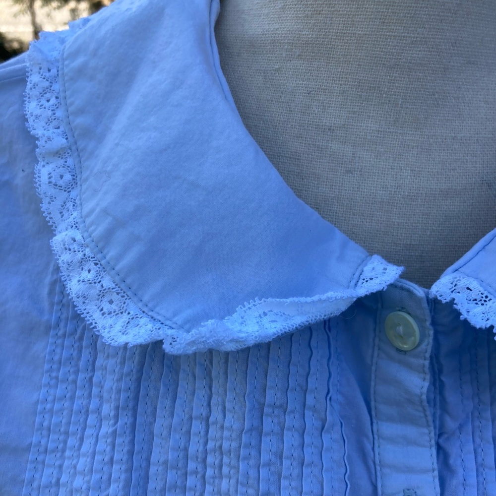 Vintage 90s Laura Ashley Long Sleeve FullLength Cotton Nightgown Dress L - Picture 5 of 8